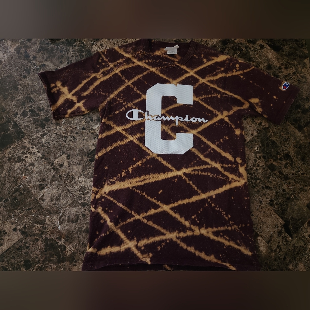 Vintage Champion Tye Dye Maroon T-shirt